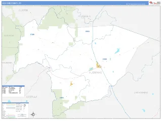 Huerfano County, CO Business Reference style ZIP Code wall map