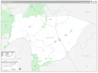 Huerfano County, CO Classic style ZIP Code wall map