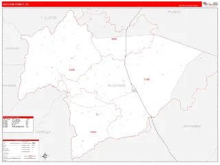 Huerfano County, CO RedLine style ZIP Code wall map