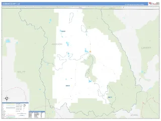 Jackson County, CO Business Reference style ZIP Code wall map