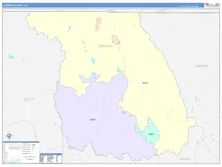 Jackson County, CO ColorCast style ZIP Code wall map