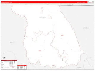 Jackson County, CO RedLine style ZIP Code wall map