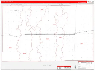 Kit Carson County, CO RedLine style ZIP Code wall map