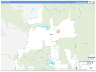 Lake County, CO Business Reference style ZIP Code wall map