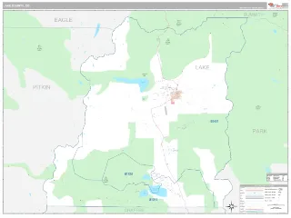 Lake County, CO Classic style ZIP Code wall map