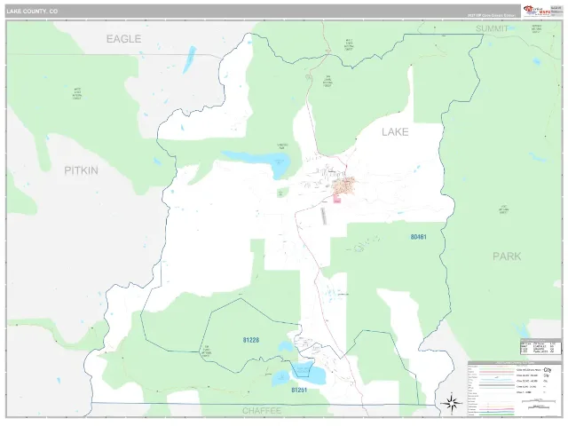 Lake County, CO ZIP Code Wall Map, Classic style