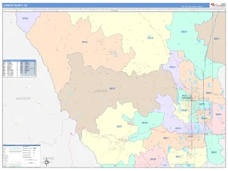 Larimer County, CO ColorCast style ZIP Code wall map