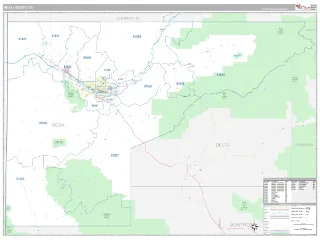 Mesa County, CO Classic style ZIP Code wall map