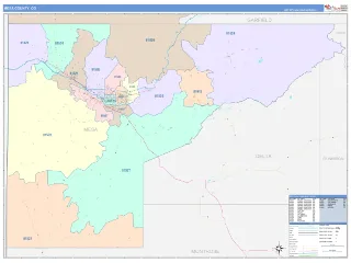Mesa County, CO ColorCast style ZIP Code wall map