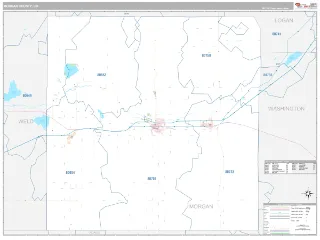 Morgan County, CO Classic style ZIP Code wall map