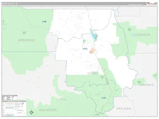 Ouray County, CO Classic style ZIP Code wall map