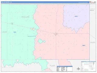 Phillips County, CO ColorCast style ZIP Code wall map