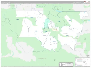 Pitkin County, CO Classic style ZIP Code wall map