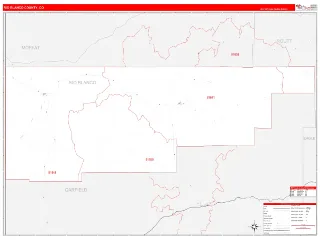 Rio Blanco County, CO RedLine style ZIP Code wall map