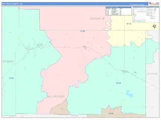 Rio Grande County, CO ColorCast style ZIP Code wall map