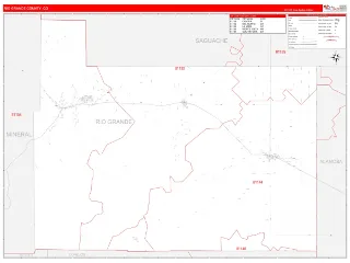 Rio Grande County, CO RedLine style ZIP Code wall map