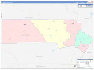 San Miguel County, CO ColorCast style ZIP Code wall map