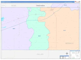 Sedgwick County, CO ColorCast style ZIP Code wall map