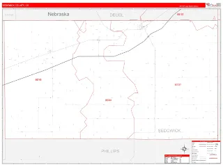 Sedgwick County, CO RedLine style ZIP Code wall map