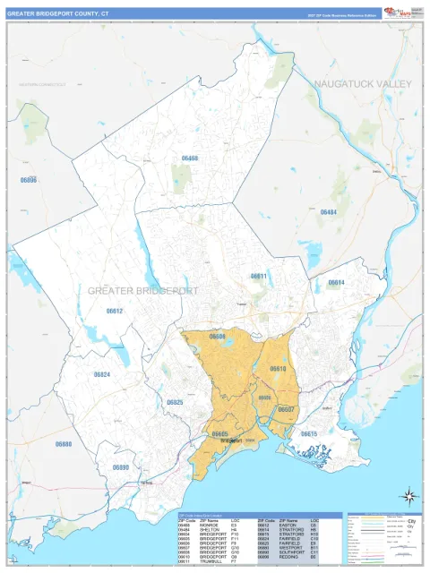 Greater Bridgeport County, CT map