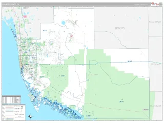 Collier County, FL Classic style ZIP Code wall map