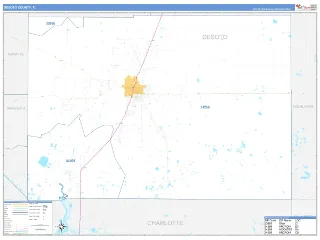 DeSoto County, FL Business Reference style ZIP Code wall map