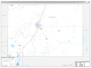 DeSoto County, FL Classic style ZIP Code wall map