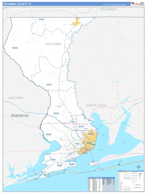 Escambia County, FL map