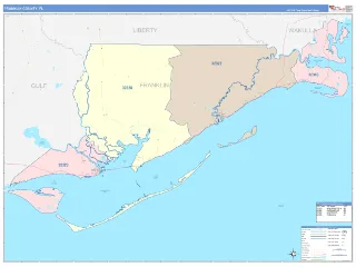 Franklin County, FL ColorCast style ZIP Code wall map