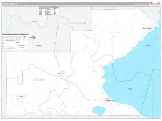Glades County, FL Classic style ZIP Code wall map