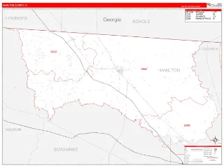 Hamilton County, FL RedLine style ZIP Code wall map