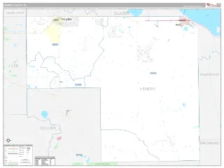 Hendry County, FL Classic style ZIP Code wall map