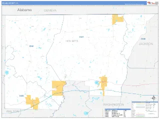 Holmes County, FL Business Reference style ZIP Code wall map