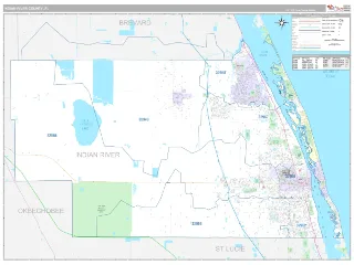Indian River County, FL Classic style ZIP Code wall map