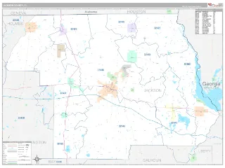 Jackson County, FL Classic style ZIP Code wall map