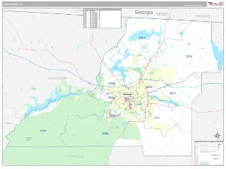 Leon County, FL Classic style ZIP Code wall map
