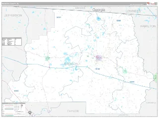 Madison County, FL Classic style ZIP Code wall map