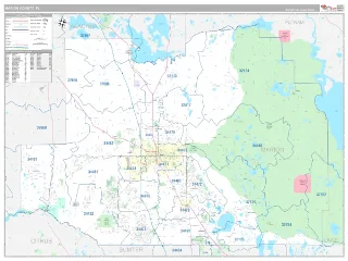 Marion County, FL Classic style ZIP Code wall map