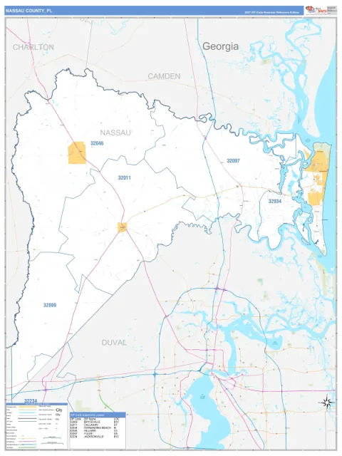 Nassau County, FL map