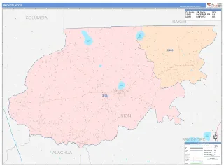 Union County, FL ColorCast style ZIP Code wall map