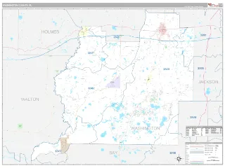 Washington County, FL Classic style ZIP Code wall map