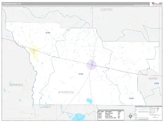Atkinson County, GA Classic style ZIP Code wall map