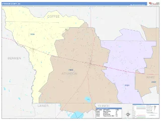 Atkinson County, GA ColorCast style ZIP Code wall map