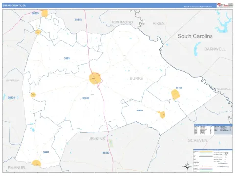 Burke County, GA map