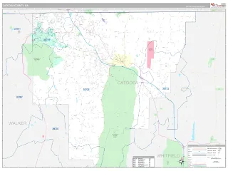 Catoosa County, GA Classic style ZIP Code wall map
