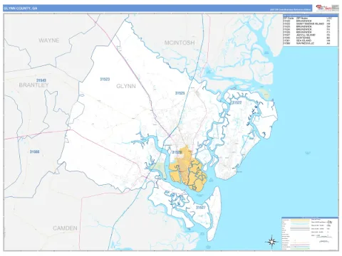 Glynn County, GA map
