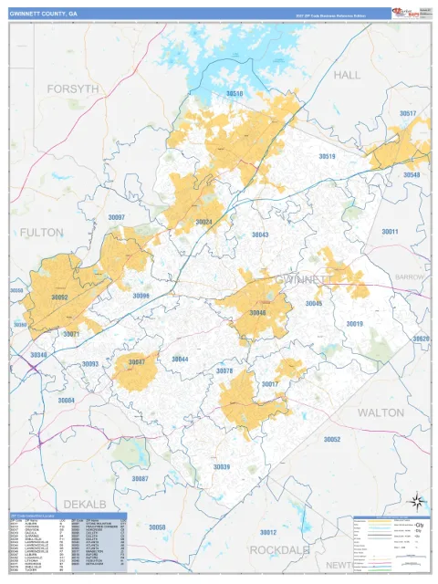 Gwinnett County, GA map