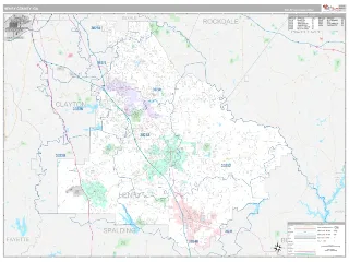 Henry County, GA Classic style ZIP Code wall map
