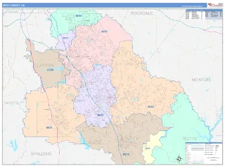 Henry County, GA ColorCast style ZIP Code wall map