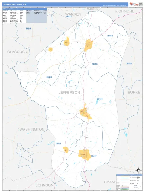 Jefferson County, GA map